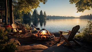 Relaxing, Study & Meditation with Lakeshore Water sounds and Nature Ambience on Lakeside