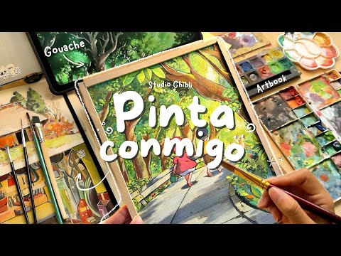 Pintando escenas del Studio Ghibli l review del ArtBook✨• mi proceso para pintar con GOUACHE ⋆˚࿔