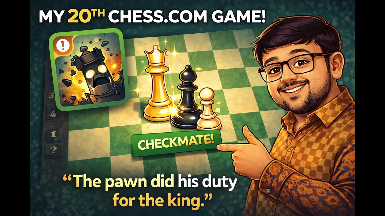 #20 Chess.com Game 20: EPIC Pawn + Queen Checkmate! 87% Accuracy Crushes Opponent 🔥 