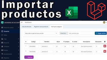 Importar productos por categoría en el sistema de ventas. Laravel 9