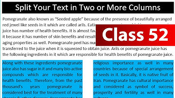 How to Split Your Text in Two or More Columns in Ms Word - Class 52