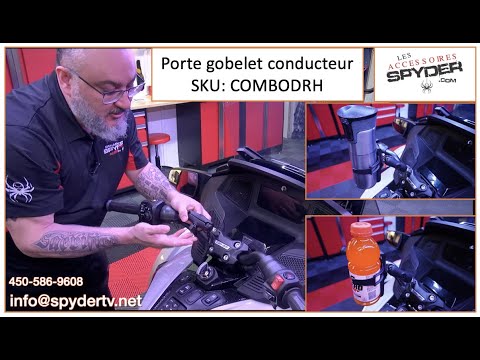 Porte-Gobelet Pour Poignée Conducteur (Tous les Spyder Sauf RT 2020 Et  Plus) - Les Accessoires Spyder