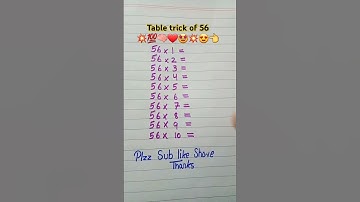 Multiplication table trick of 56💥🧠❤💯😍👈 #maths #multiplication #table #mathstricks #shorts #foryou