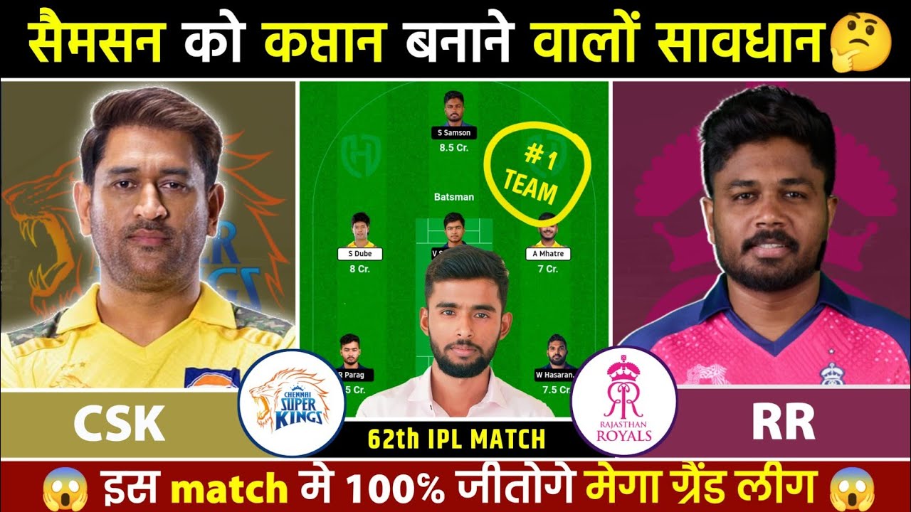 CSK vs RR Match Team Prediction | CSK vs RR IPL Match Fantasy Team | Chennai vs Rajasthan IPL