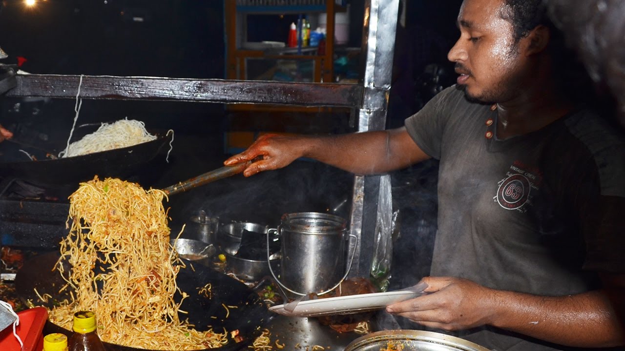 Chicken Noodles Preparation for 8 people | Indian Street Food | Fast food in Vijayawada | Street Byte