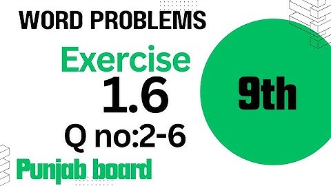 Exercise 1.6|Word Problems|9 -class|Maths