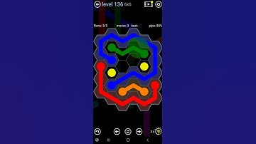 How To Solve Flow Free Hexes Rainbow Pack Level 136 6x6 Board Walk Through Solution Walkthrough