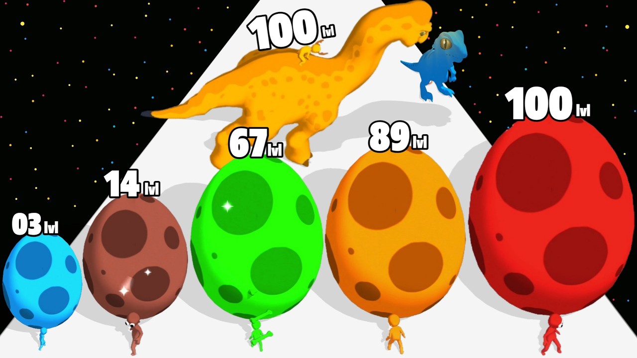 Dino Chaos Run 3D - Level Up Dinosaur Max Level Gameplay (Dino Run)