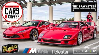 Check out the Ferrari trifecta; F40, F8 Tributo and 458 Speciale and at South OC Cars and Coffee.