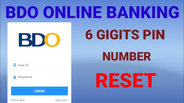 BDO Online Banking 6 digits PIN Reset
