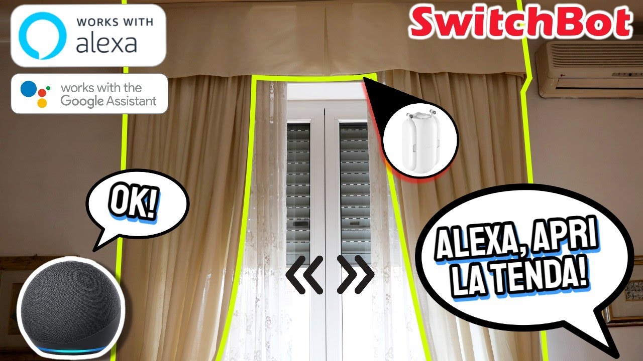 COME APRIRE/CHIUDERE LE TENDE con ALEXA! (metodo semplice) - Recensione  Switchbot Curtain 