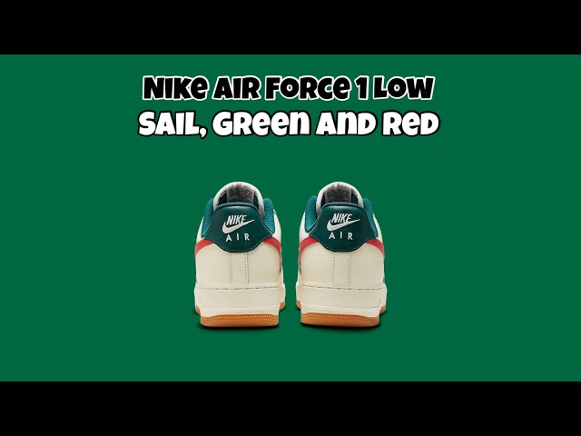 Nike Air Force 1 Low Sail Green Red FD9063-163