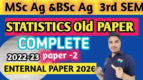 MSc ag ❓Statistics old paper solution ll📕💯Bsc ag statistics 3rdSemester by Sandesh Yadav paper -2 👍