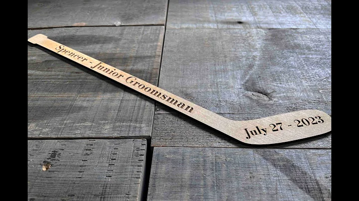 Hockey stick cut out and laser engraved from 1/8 inch maple.