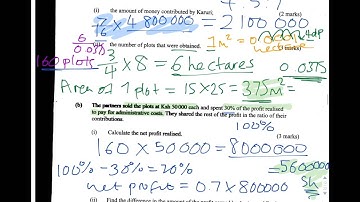 KCSE 2015 Mathematics | Paper 1: Question 17 (b)