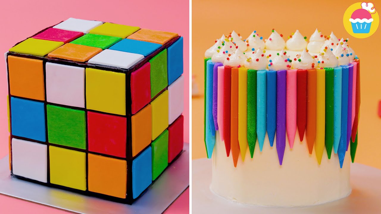 ⁣PASTEL DE CUBO DE RUBIK | Pasteles de Arcoíris | Rainbow Cakes and Desserts | DeliWow