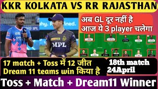 IPL2021: KKR VS RR 18th Match Pridiction | Dream11 &amp; MY11 Prediction | RR vs KKR Toss Prediction |