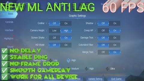 ML ANTI-LAG 60 FPS!! | no delay | stable ping | smooth game play | frame drops MLBB
