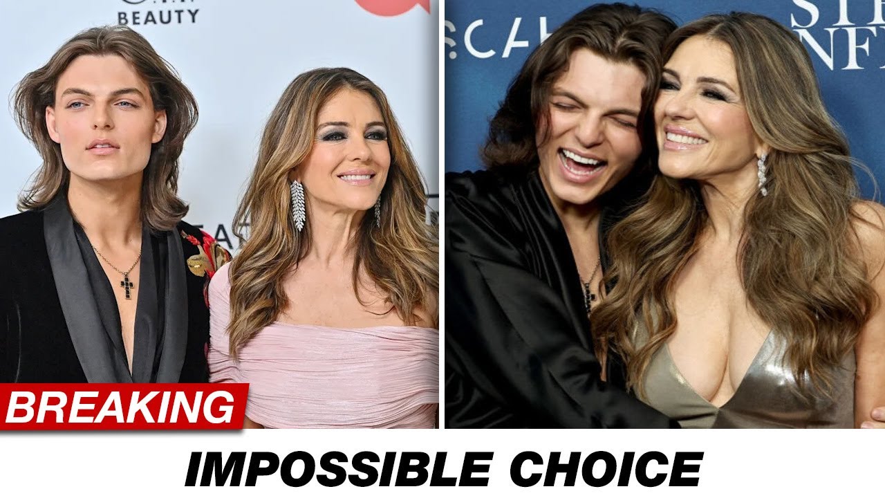 Elizabeth Hurley Caught Between Son Damian and Billy Ray Cyrus