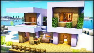 Minecraft Modern Beach House How To Build A Modern House Tutorial