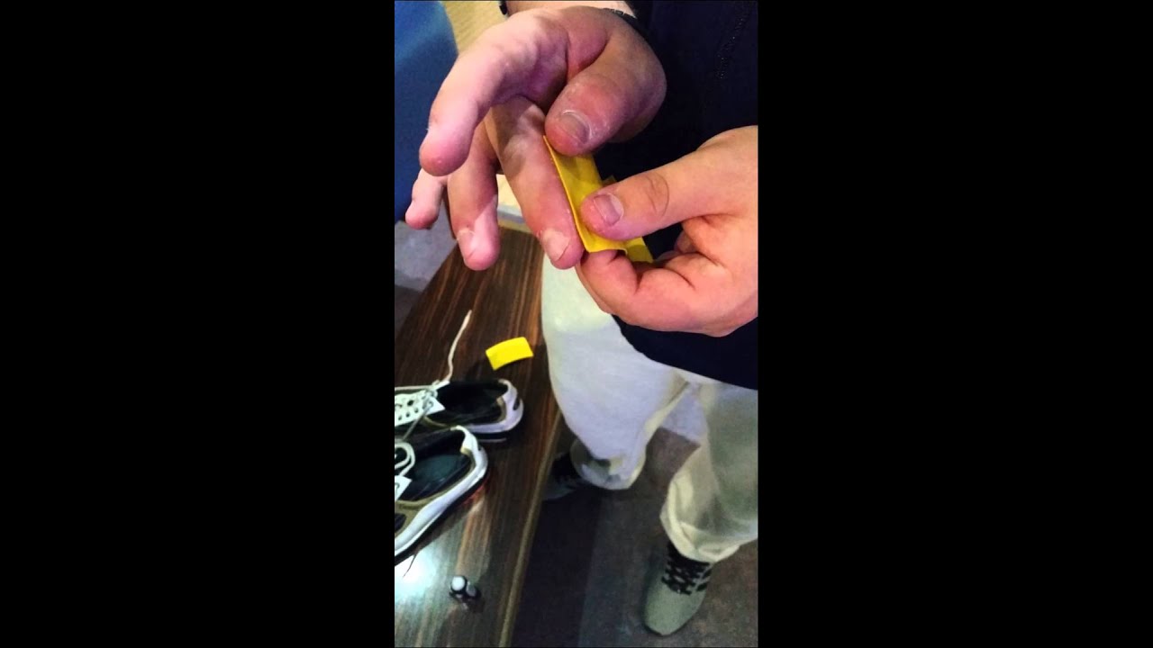Me putting vise finger tape on before league YouTube