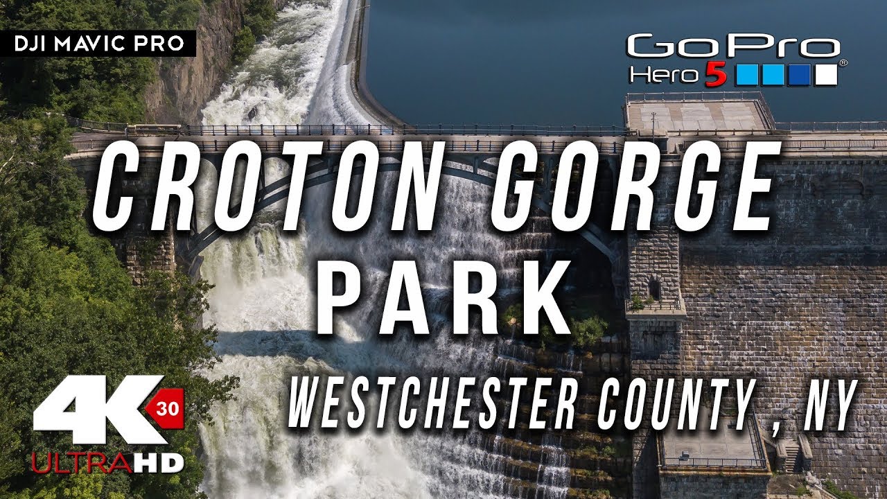 FLYING OVER Croton Gorge Park , NY 4K Ultra HD