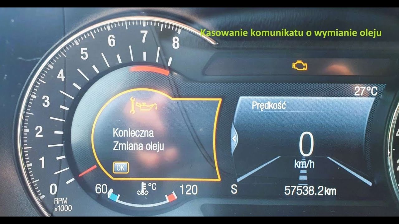 Kasowanie inspekcji wymiany oleju Ford Mondeo MK5 - YouTube