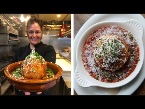 How To Make Rice Balls Stuffed With Meat Sauce From Scopa Menu | Chef Antonia Lofaso