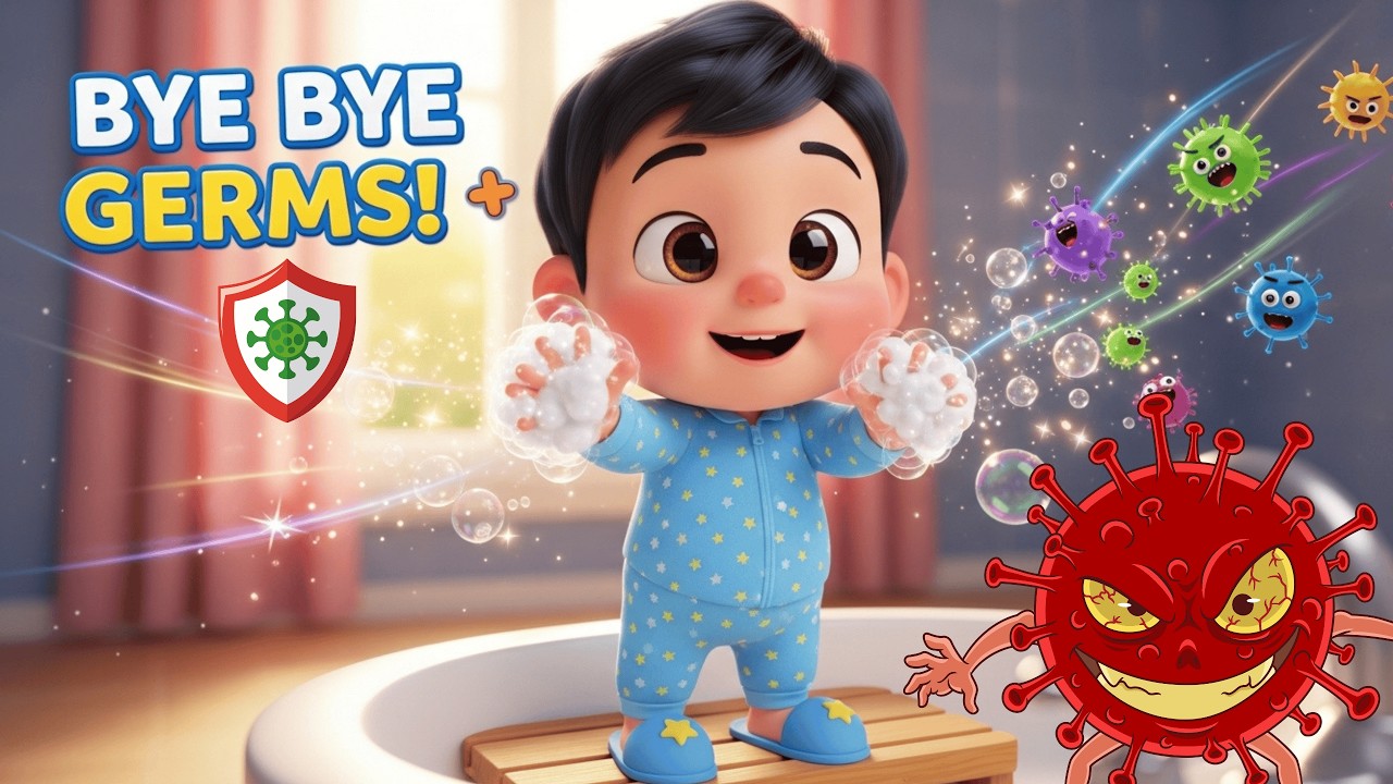 Wash, Wash, Wash My Hands | Bye Bye Germs! | Fun Nursery Rhyme for Kids |WellSon Kids