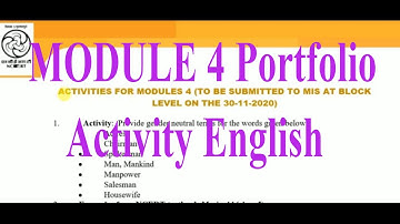 Module 4 Portfolio English Activity Answers pdf Nishtha Training DIKSHA App in