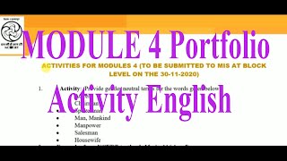Module 4 Portfolio English Activity Answers pdf Nishtha Training DIKSHA App in
