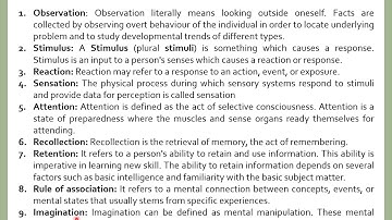 Psychology of Learning (Unit 2) - Part 1