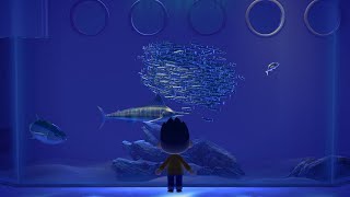 Museum Fish Exhibit With Rain - Animal Crossing New Horizons Chill Relaxing Music (Aquarium)