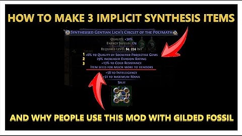 [PoE 3.25] How To Get 3 Implicit Synthesis Items & Why "Item Sells For Much More to Vendors" Is Used