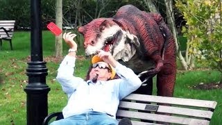 Epic Real Life Dinosaur Hidden Camera Practical Joke