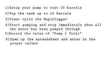 Rapidlogger-Calibrating the Pump Variables