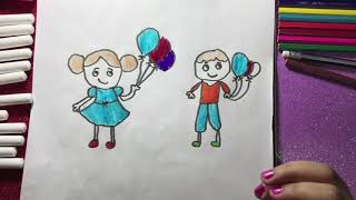 كيفية رسم ولدو بنت | تعليم الرسم للأطفال