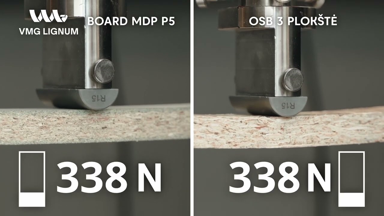 SMDP vs OSB – Lenkimo testas – Kuri plokštė atlaiko daugiau? | VMG Lignum