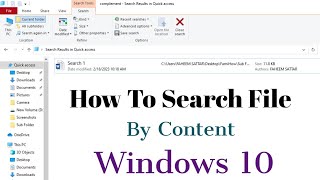 How To Search File By Content in Windows 10, Find Files by Contents in Windows