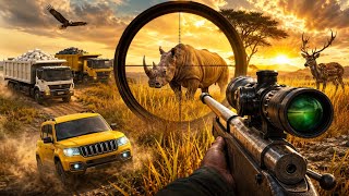 Wild Rhino Hunting & Offroad Safari SUV Drive In Jungle #hunting #wildlife screenshot 4