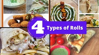 4 Types of Rolls - Ramzan 2021 Special Recipes | Kebab Roll, Chicken Roll, Paneer Roll, Falafel Roll