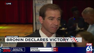 Mayor Luke Bronin declares victory in 2019 Democratic Primary