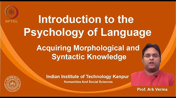 noc19-hs14 - Lecture 10 - Acquiring Morphological and Syntactic Knowledge