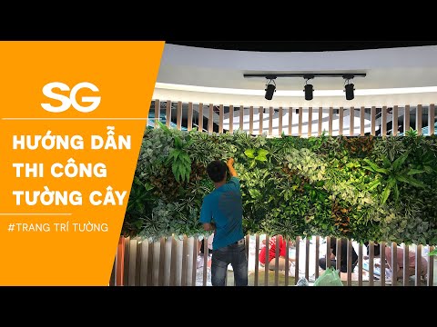 Cách tự thi công vách tường cây giả cỏ nhân tạo cho Văn phòng | Cỏ Nhân Tạo SG