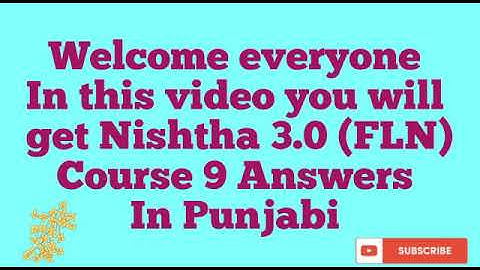 Diksha App // Nishtha 3.0 (FLN) Course 9 Answers // In Punjabi