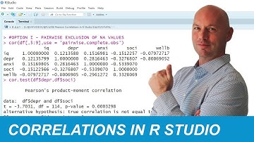R Studio - Computing Pearson Correlations with NA Values