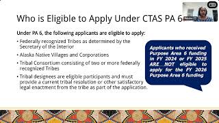 Information CTAS FY26 Webinar: Purpose Area 6 (OVC) Guide