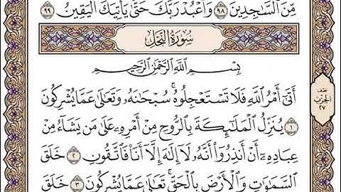 سورة النحل مكتوبة بصوت القارئ سعد الغامدي.