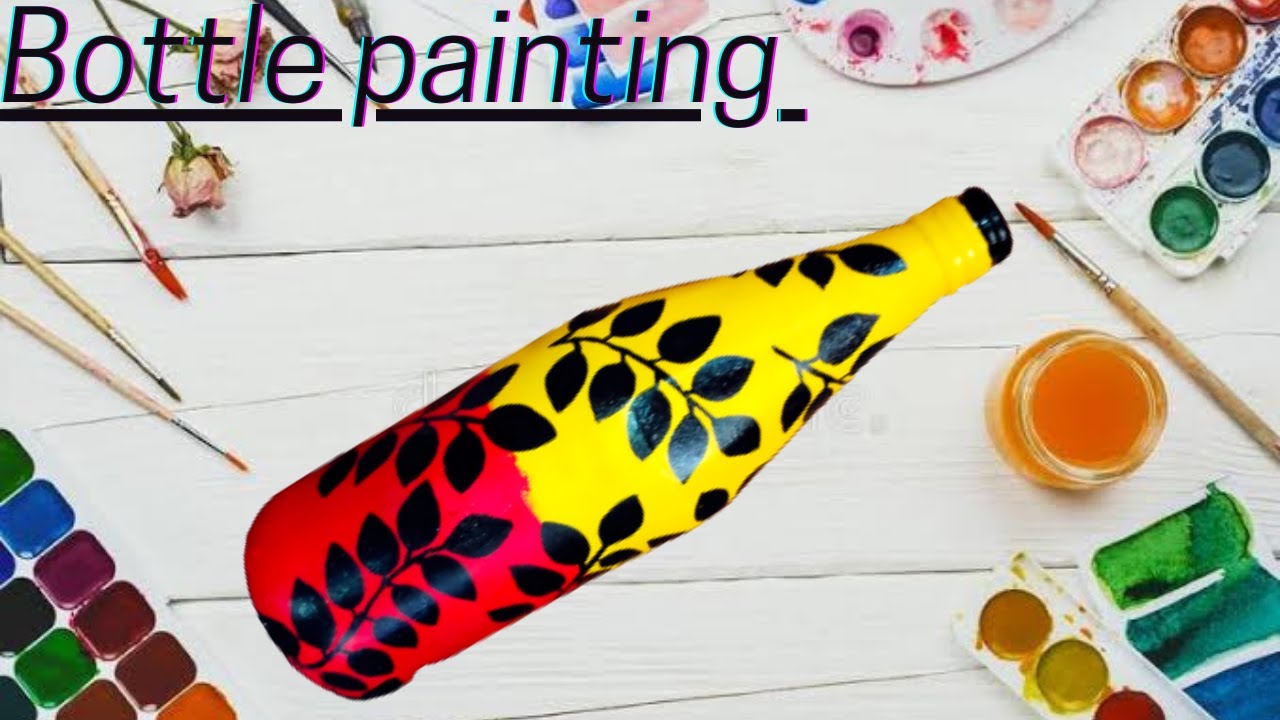 How to Paint Glass Bottle | Bottle Painting | DIY Bottle Art | Glass ...