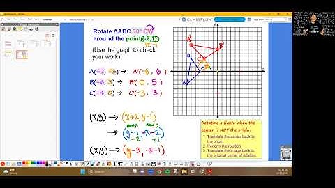Rotate a Figure On a Coordinate Plane Where the Center is NOT at the Origin